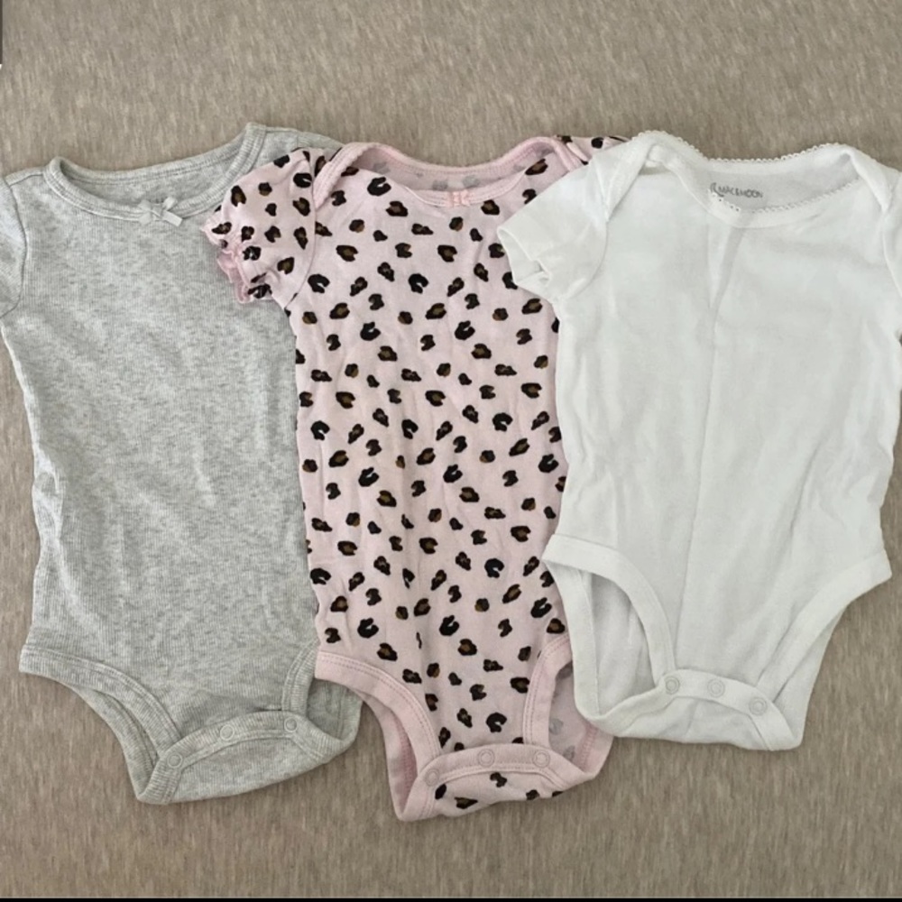 3 baby girl onsies